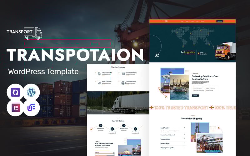 1767 transport transportation cargo and logistics services wordpress elementor theme